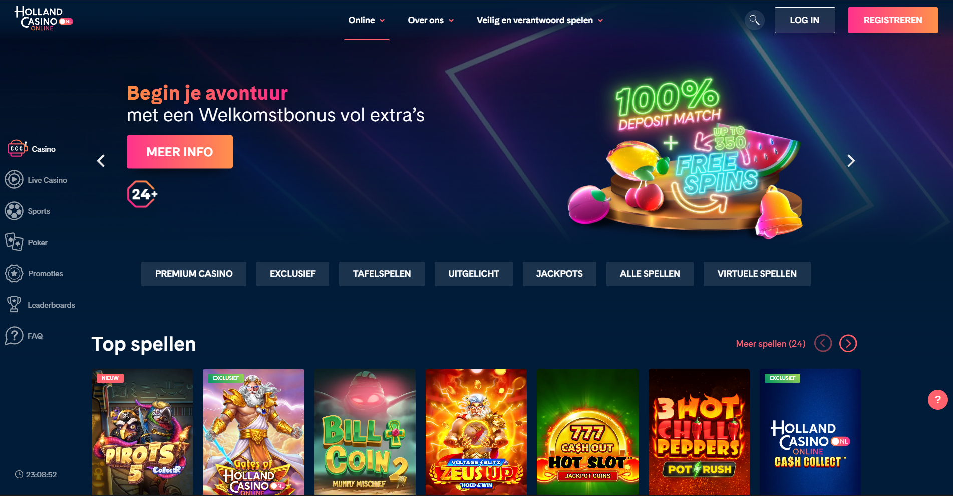 Holland Casino hoofdpagina